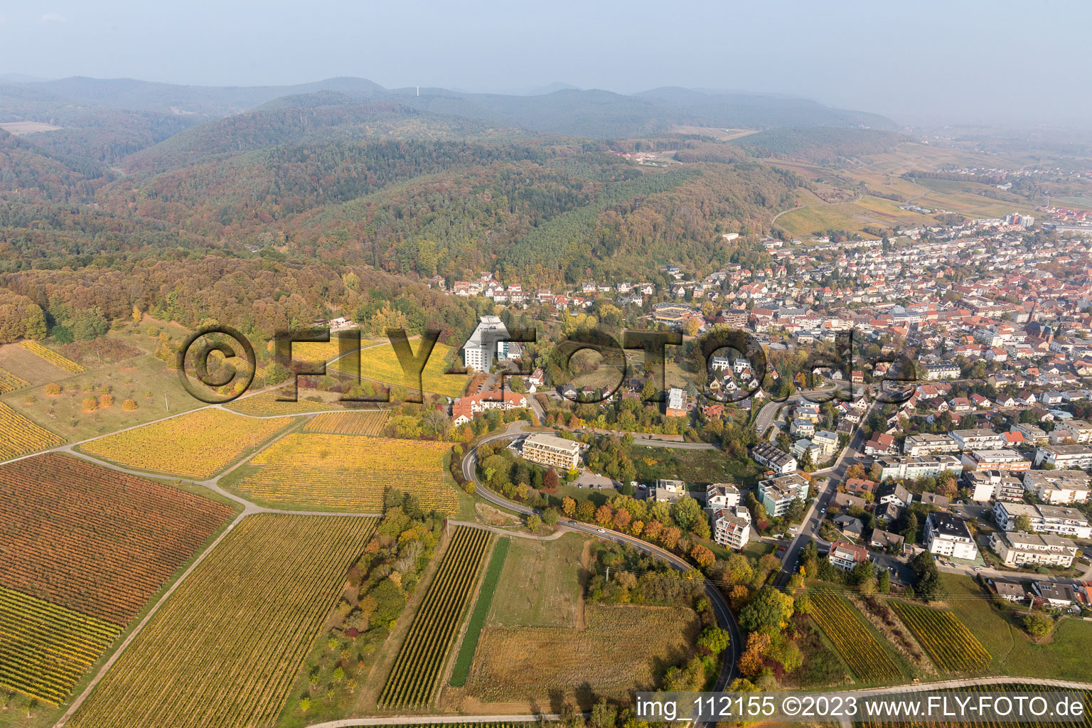 Bad Bergzabern im Bundesland Rheinland-Pfalz, Deutschland aus der Vogelperspektive