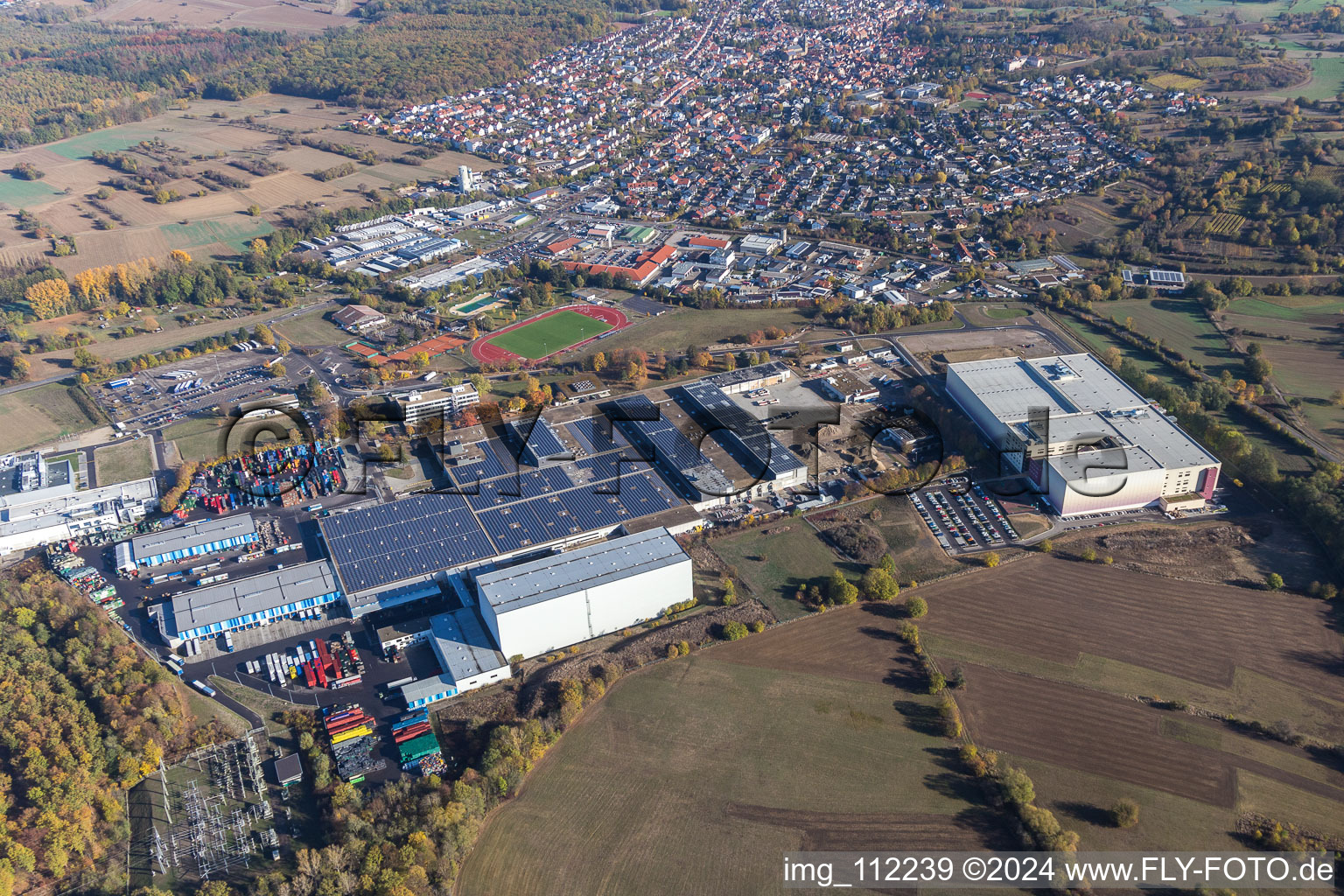 Luftbild von Östringen, Industriegebiet im Bundesland Baden-Württemberg, Deutschland