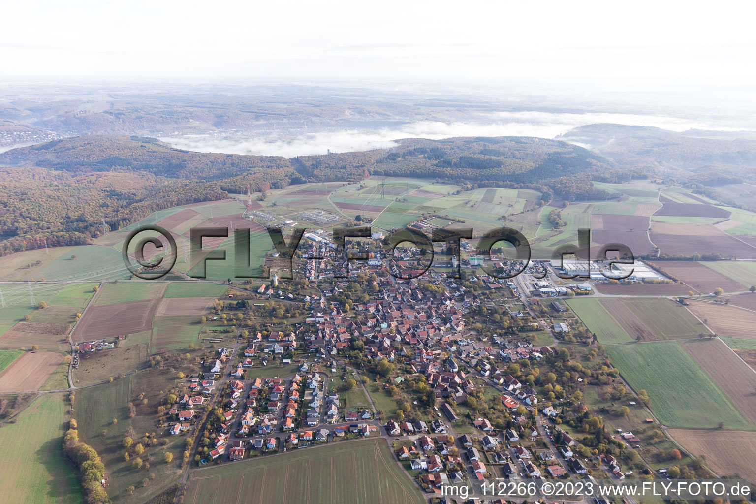Luftbild von Hüffenhardt im Bundesland Baden-Württemberg, Deutschland