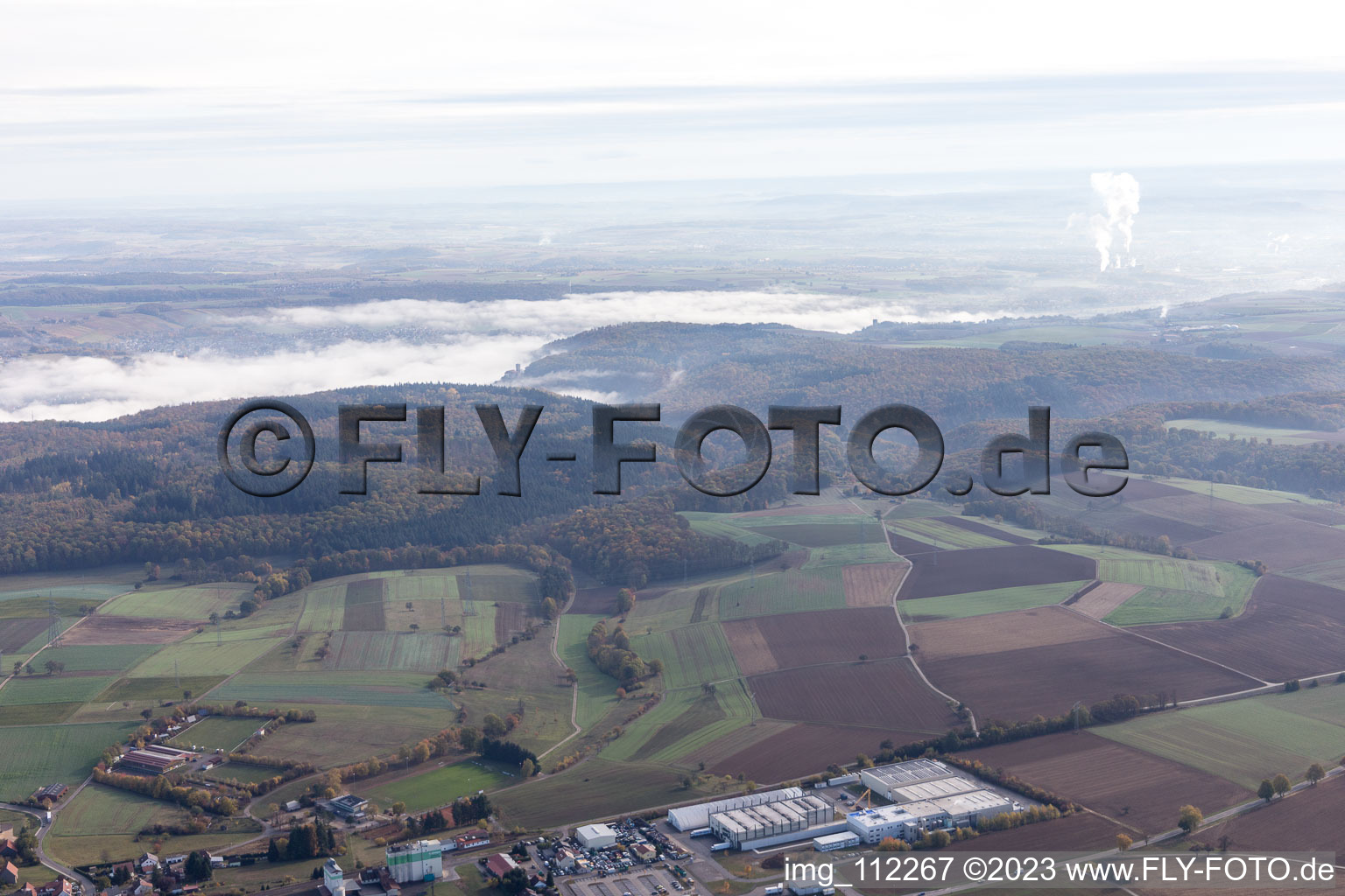 Luftaufnahme von Hüffenhardt im Bundesland Baden-Württemberg, Deutschland