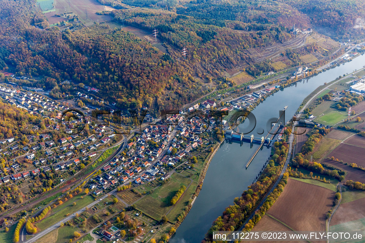 Luftbild von Neckarzimmern im Bundesland Baden-Württemberg, Deutschland