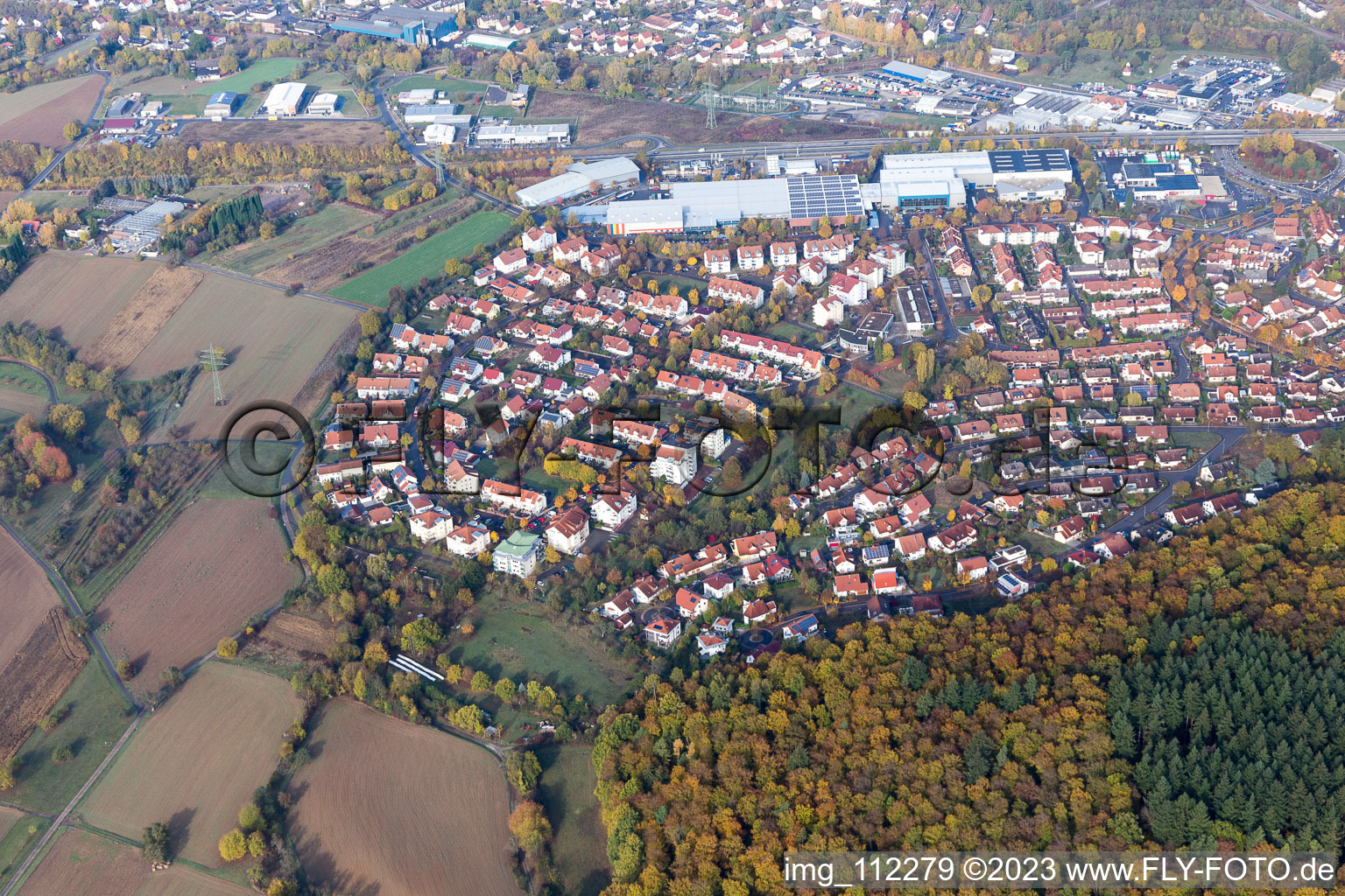 Luftaufnahme von Neckarelz im Bundesland Baden-Württemberg, Deutschland