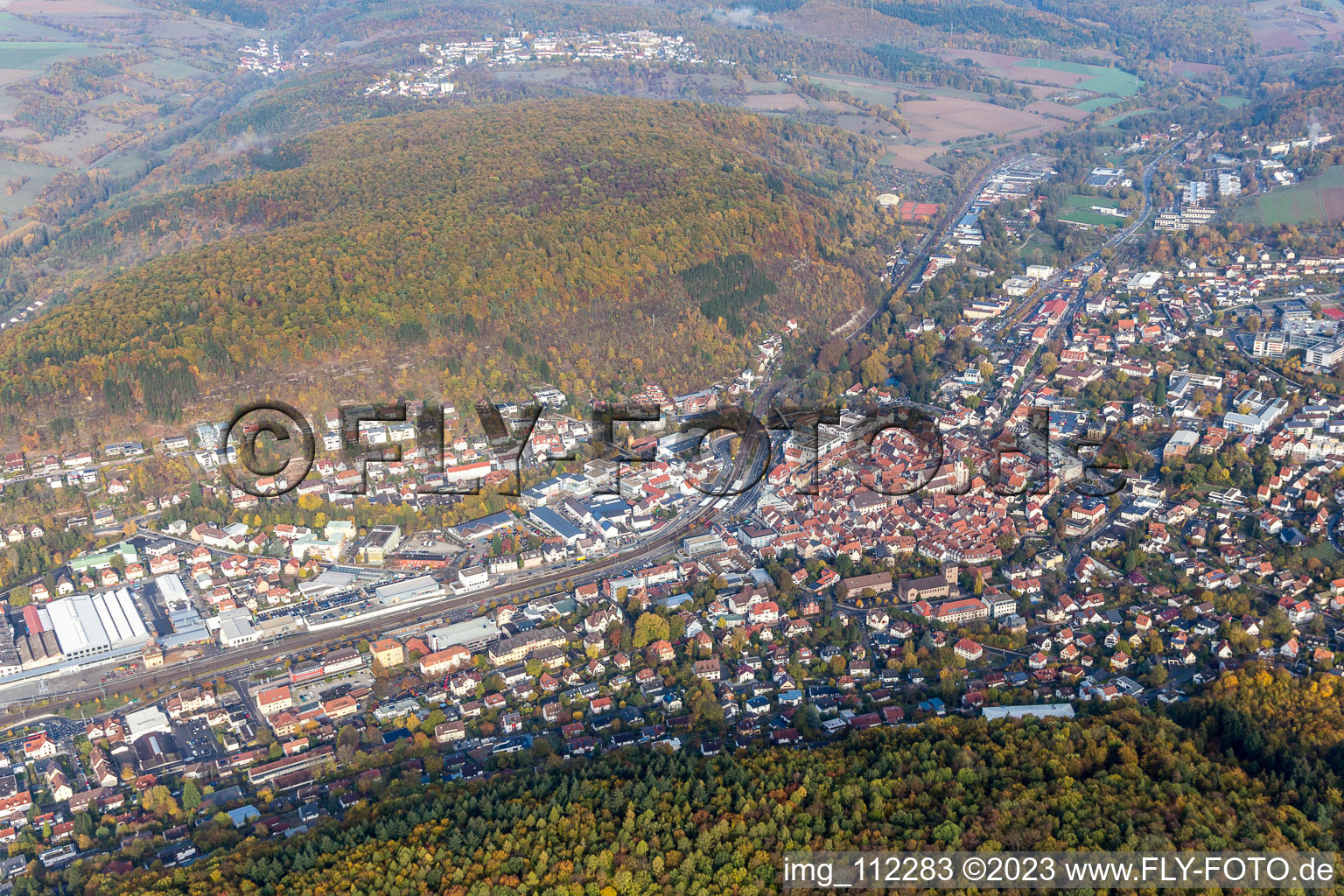 Luftbild von Mosbach im Bundesland Baden-Württemberg, Deutschland