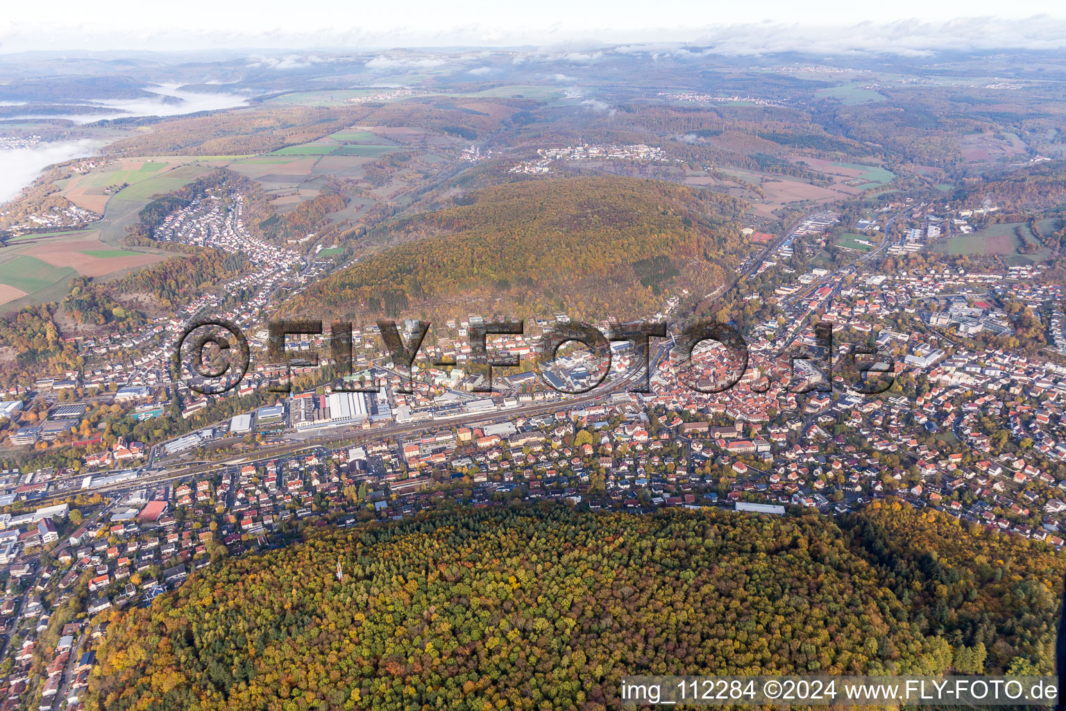 Luftaufnahme von Mosbach im Bundesland Baden-Württemberg, Deutschland