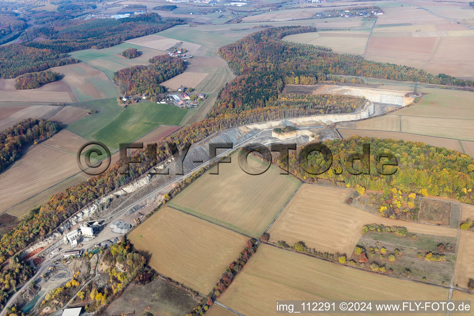 Luftbild von Buchen, Hohenlohe-Bauland GmbH SHB Schotterwerke im Bundesland Baden-Württemberg, Deutschland