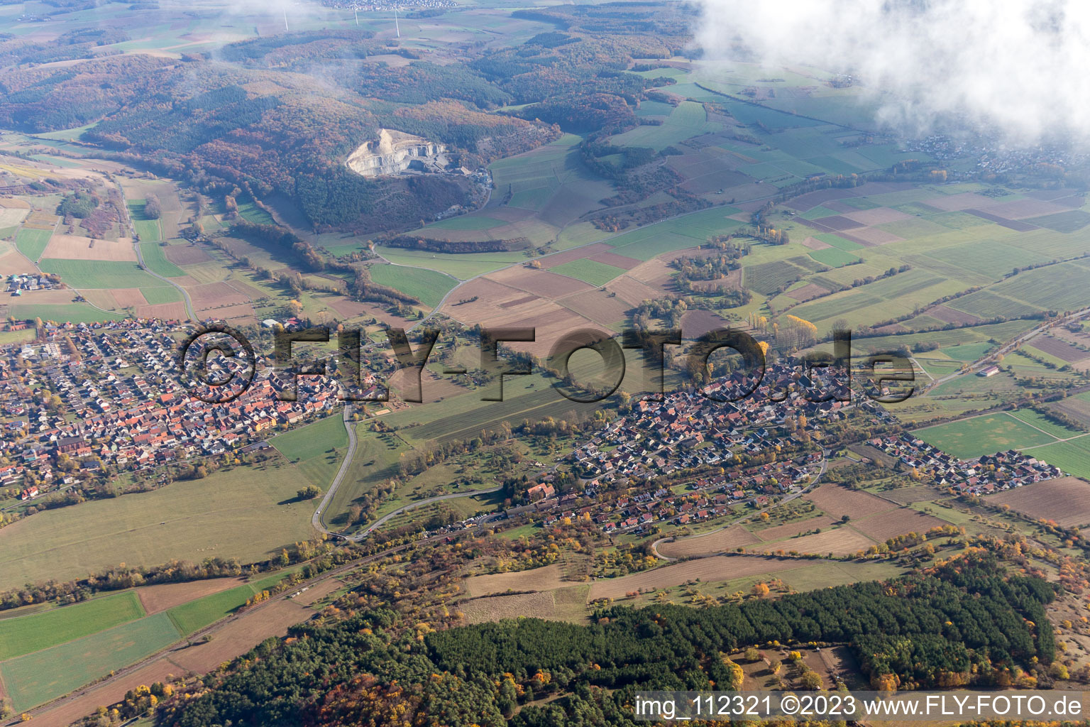 Luftaufnahme von Hochhausen im Bundesland Baden-Württemberg, Deutschland