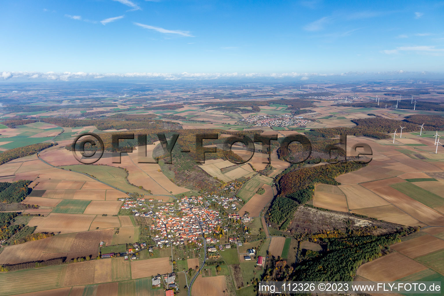 Luftbild von Böttigheim im Bundesland Bayern, Deutschland
