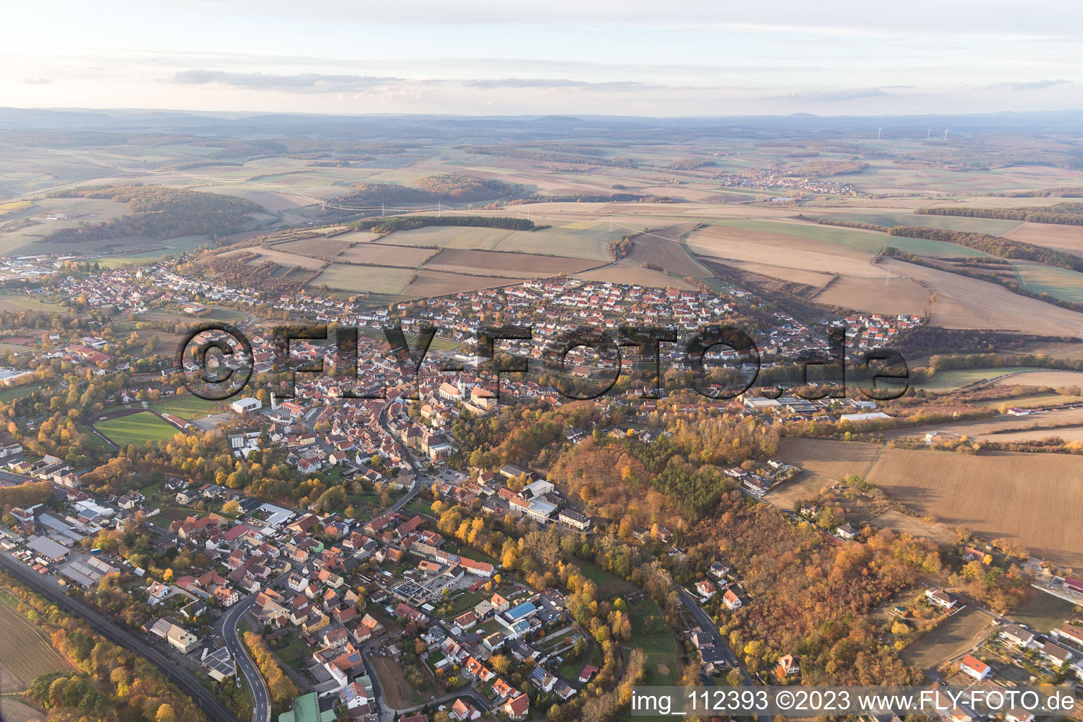 Luftbild von Arnstein im Bundesland Bayern, Deutschland