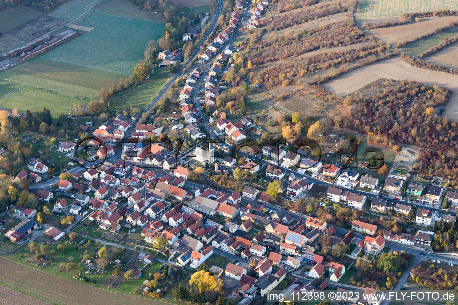 Luftaufnahme von Arnstein im Bundesland Bayern, Deutschland