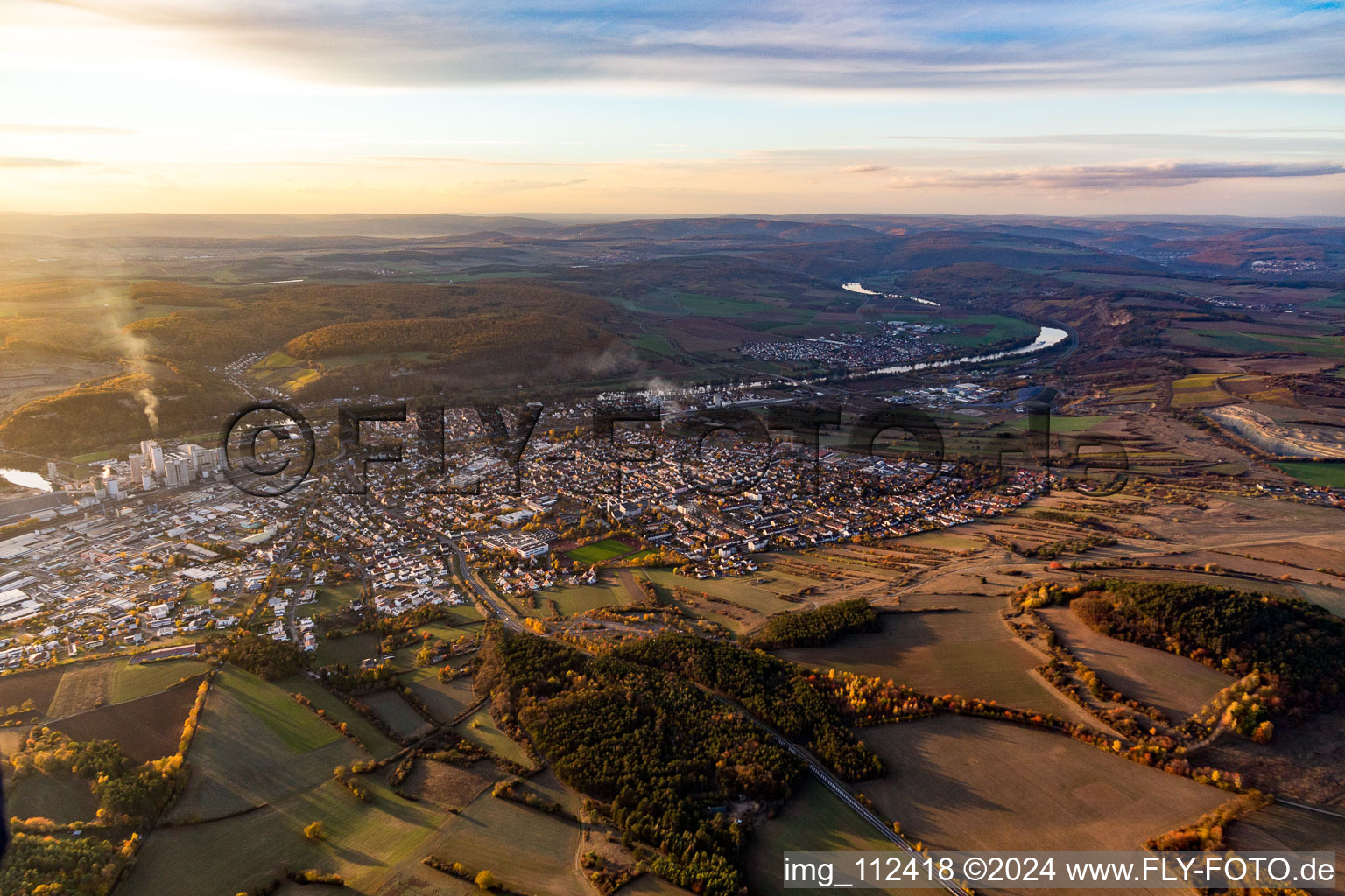 Luftbild von Karlstadt im Bundesland Bayern, Deutschland