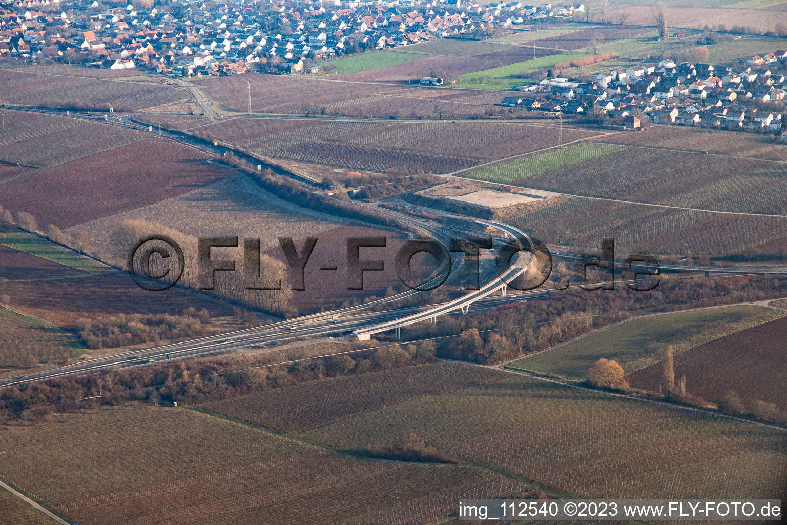 Neubau Autobahnanschlusstelle Landau Nord im Ortsteil Dammheim in Landau in der Pfalz im Bundesland Rheinland-Pfalz, Deutschland
