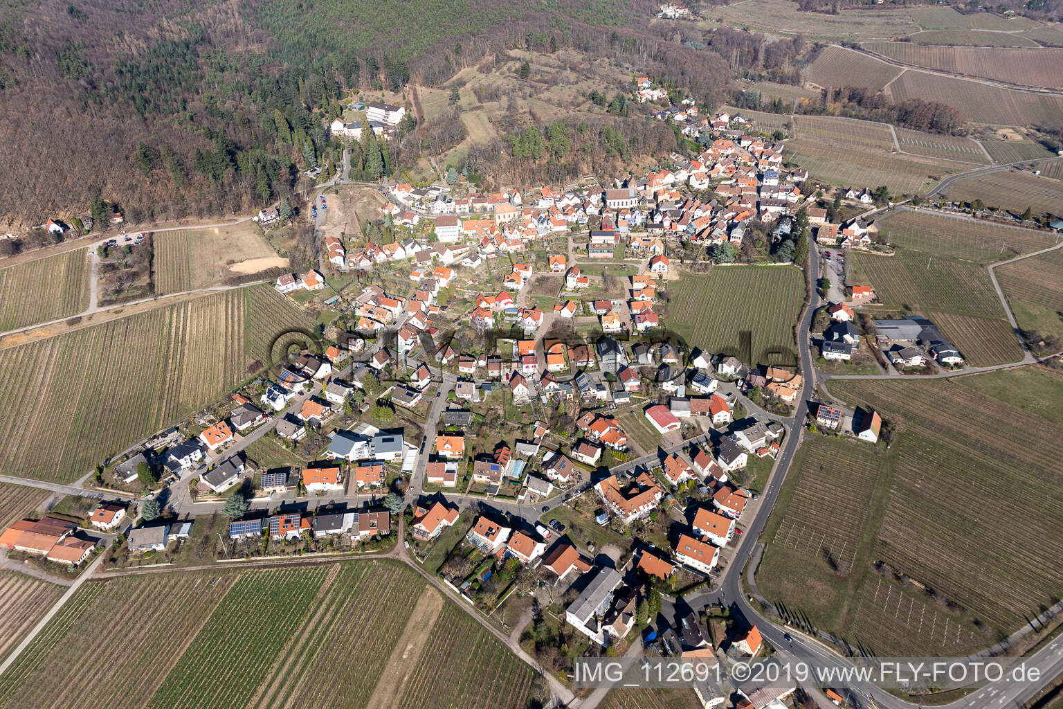Luftaufnahme von Gleisweiler im Bundesland Rheinland-Pfalz, Deutschland