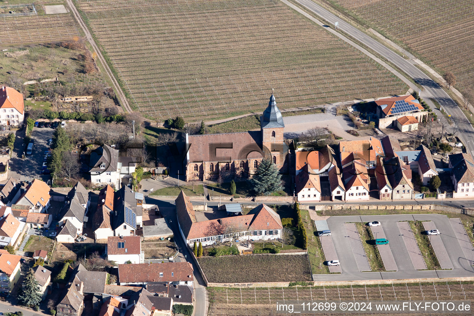 Burrweiler im Bundesland Rheinland-Pfalz, Deutschland aus der Luft betrachtet