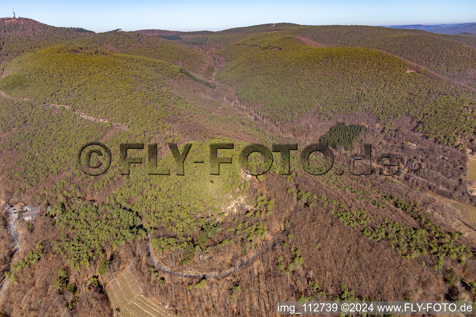 Luftbild von Kapelle Wetterkreuzberg in Maikammer im Bundesland Rheinland-Pfalz, Deutschland