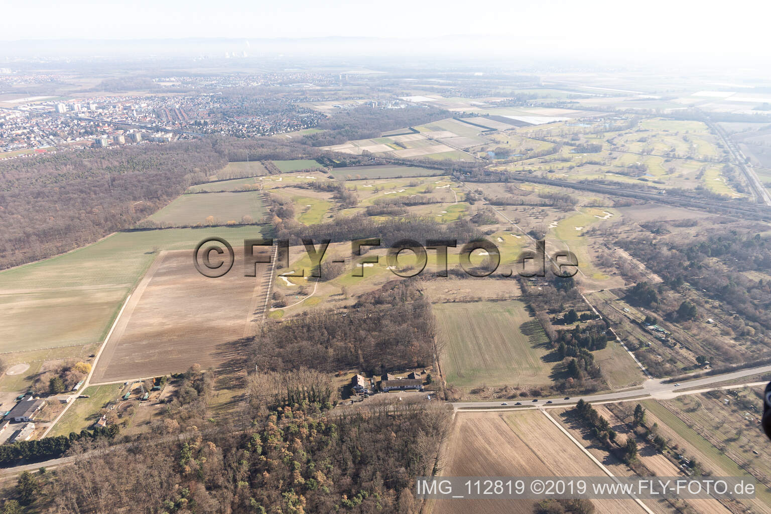 Luftbild von Golfplatz Kurpfalz in Limburgerhof im Bundesland Rheinland-Pfalz, Deutschland