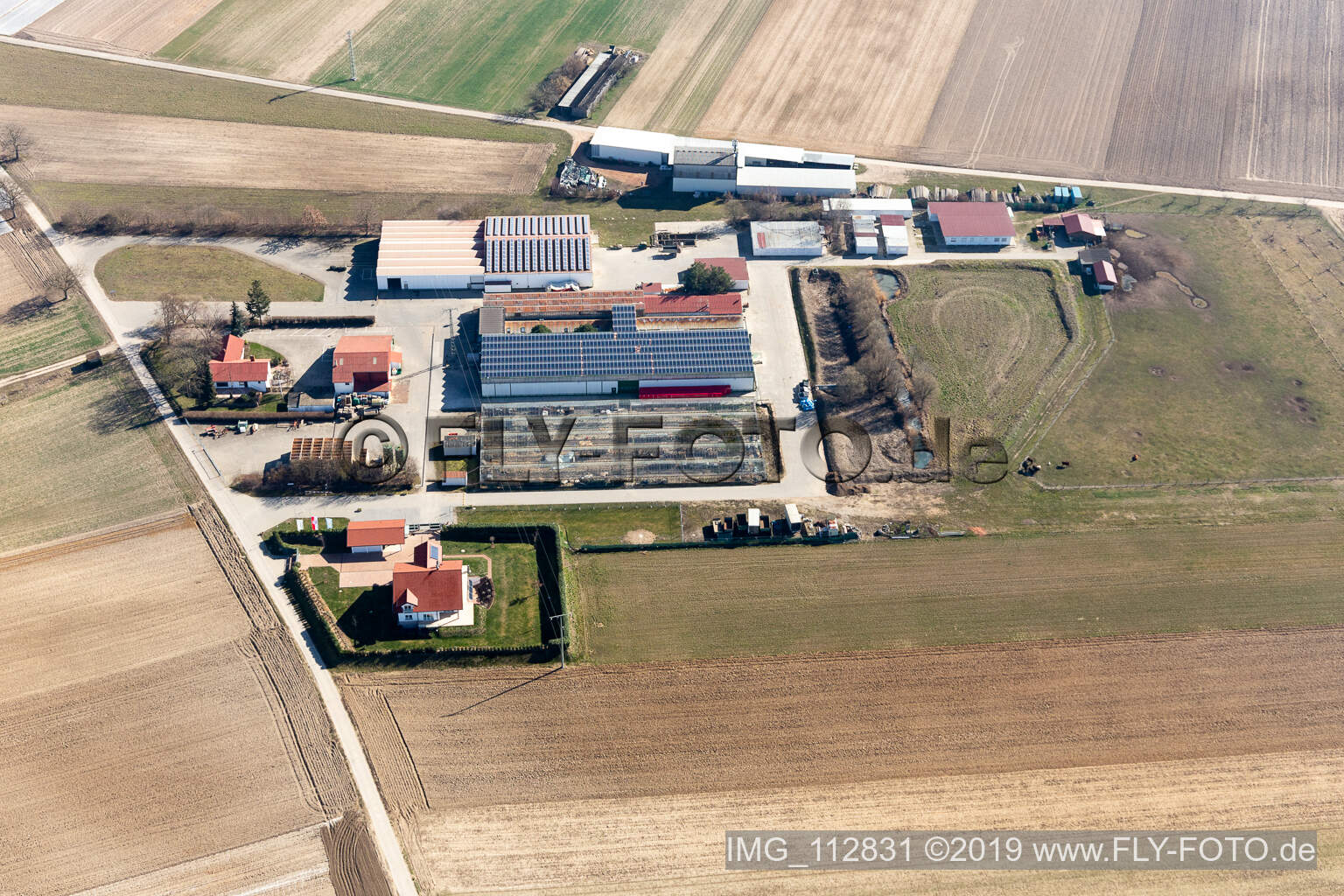 Drohnenbild von Otterstadt im Bundesland Rheinland-Pfalz, Deutschland