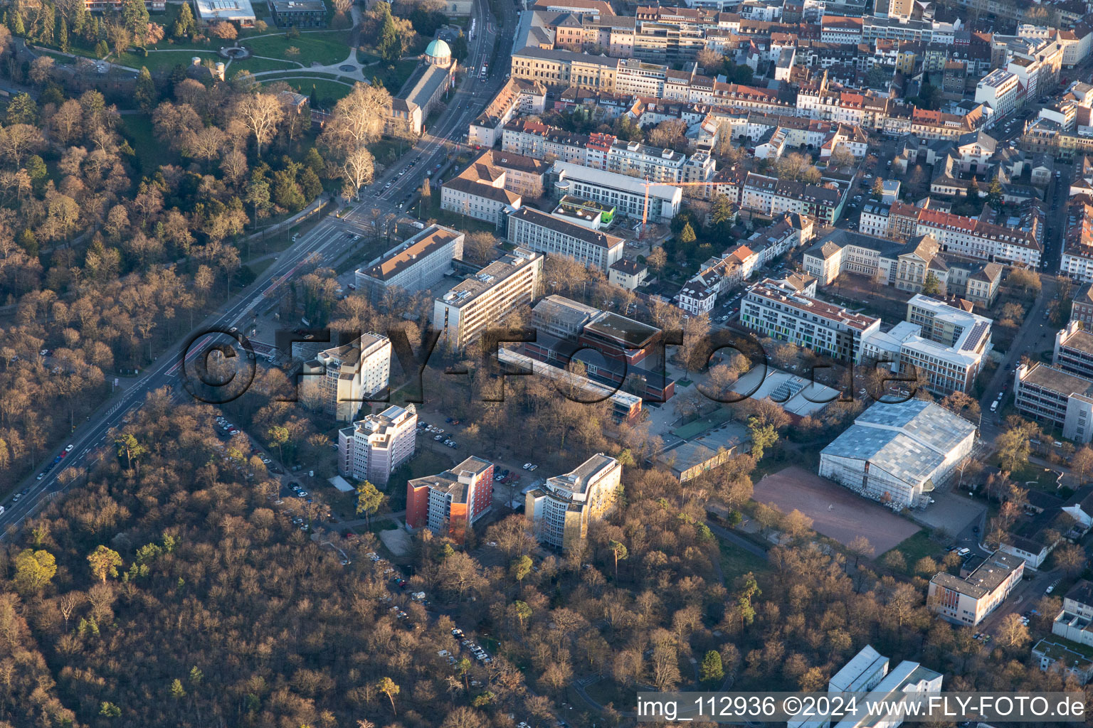 Luftbild von Domus 7, Reinhold-Schneider-Haus, Hermann-Ehlers Kolleg im Ortsteil Innenstadt-West in Karlsruhe im Bundesland Baden-Württemberg, Deutschland