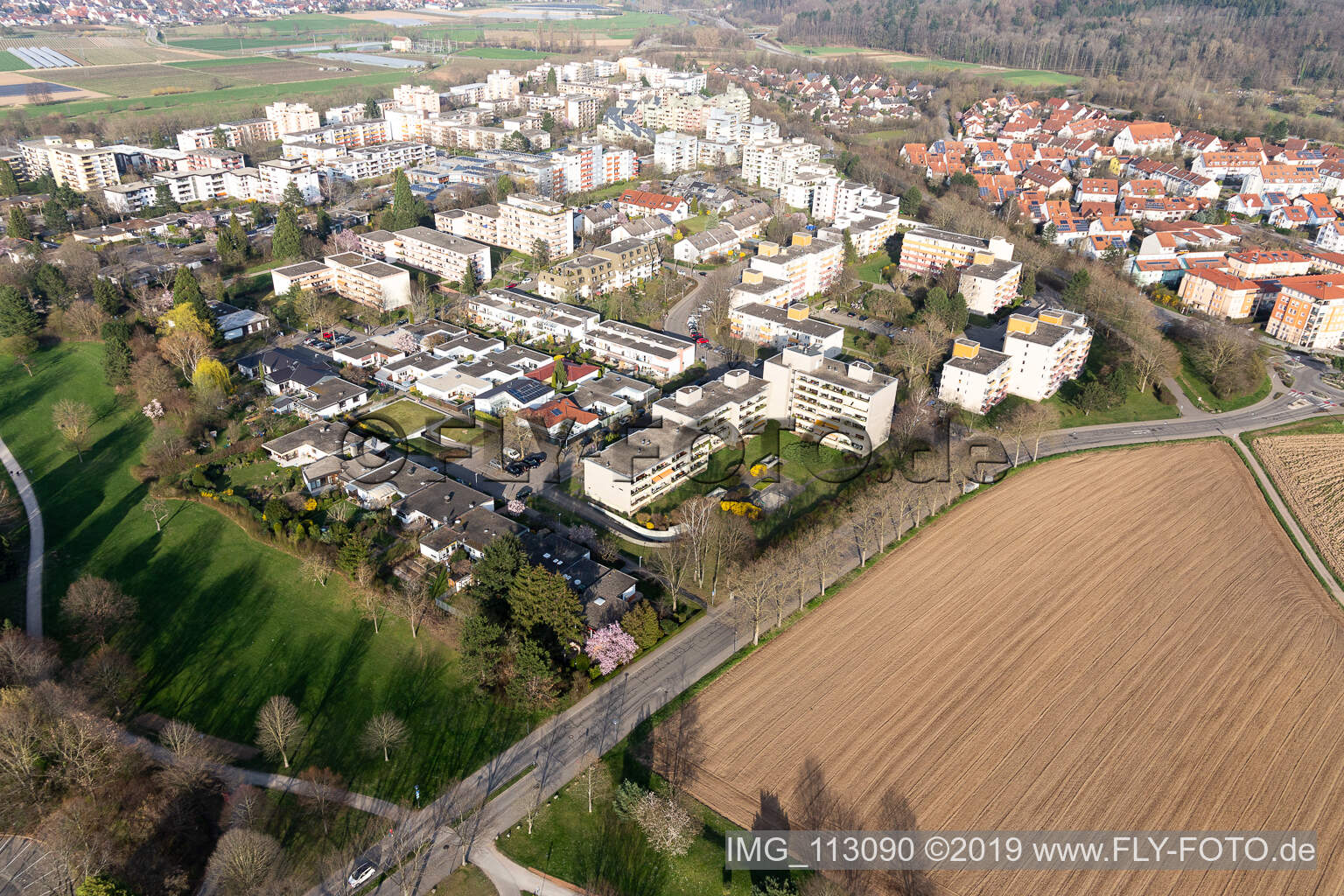 Luftbild von Denzlingen im Bundesland Baden-Württemberg, Deutschland
