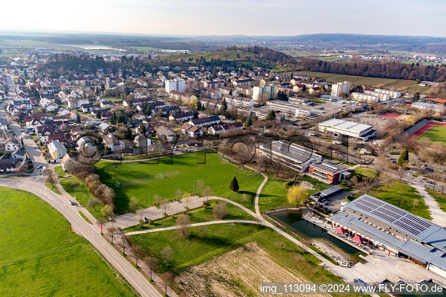 Denzlingen im Bundesland Baden-Württemberg, Deutschland von oben