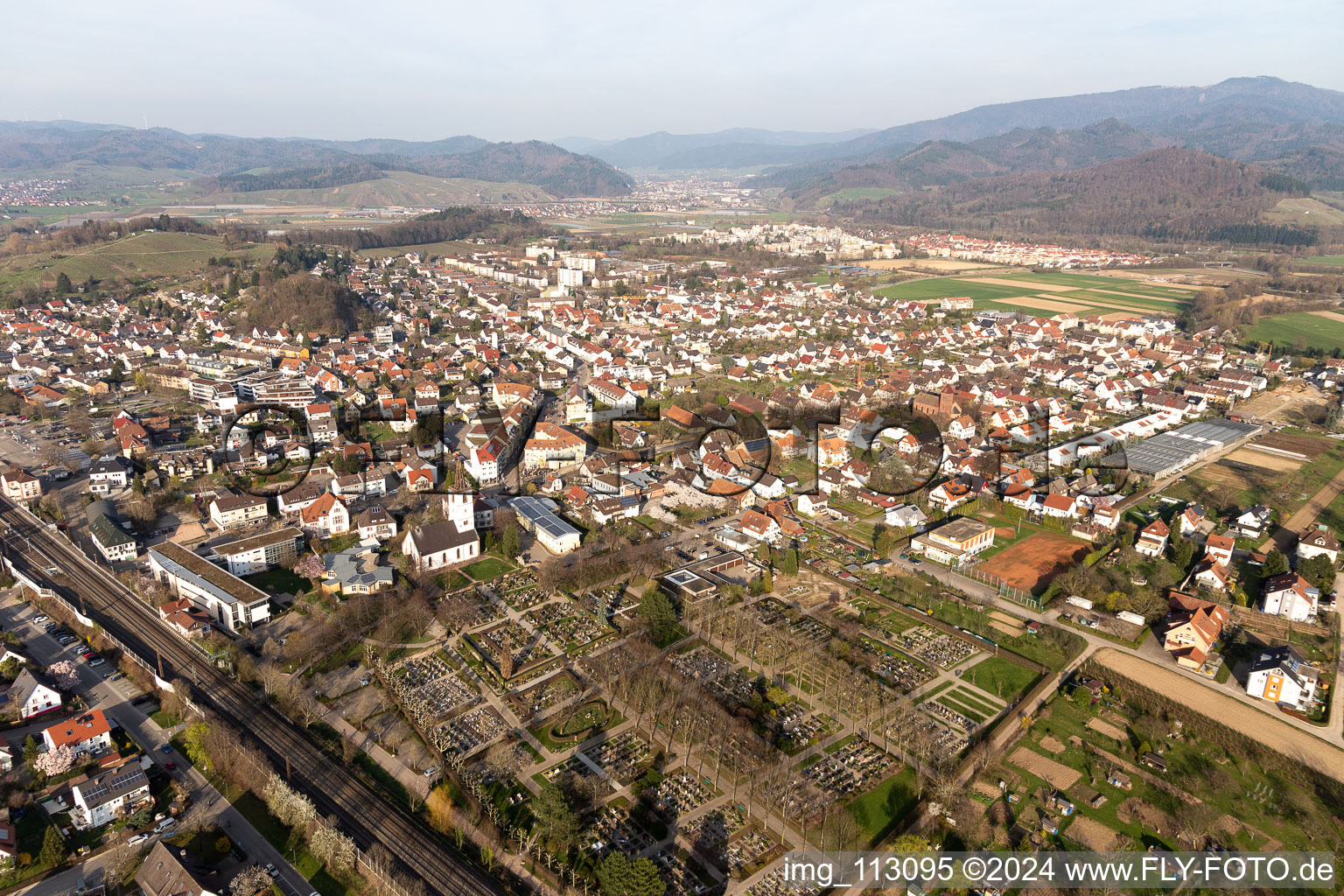 Denzlingen im Bundesland Baden-Württemberg, Deutschland aus der Luft