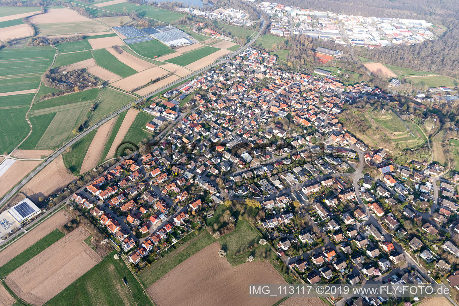Luftbild von Nimburg in Teningen im Bundesland Baden-Württemberg, Deutschland