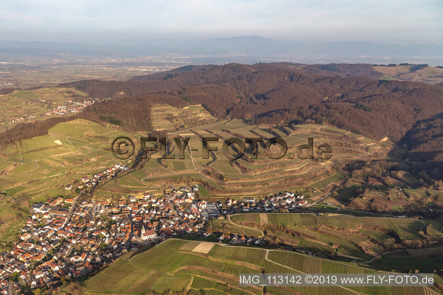 Luftbild von Kiechlinsbergen in Endingen am Kaiserstuhl im Bundesland Baden-Württemberg, Deutschland