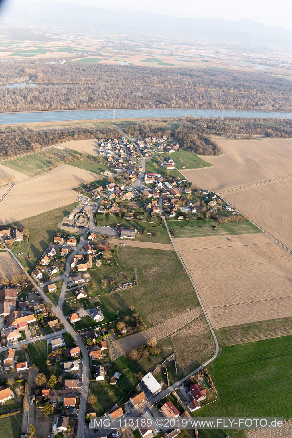 Luftbild von Geiswasser im Bundesland Haut-Rhin, Frankreich
