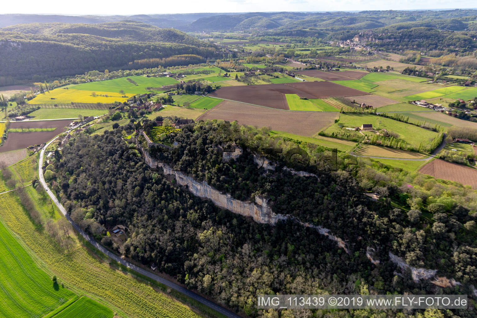 Luftbild von Jardins de Marqueyssac in Vézac im Bundesland Dordogne, Frankreich