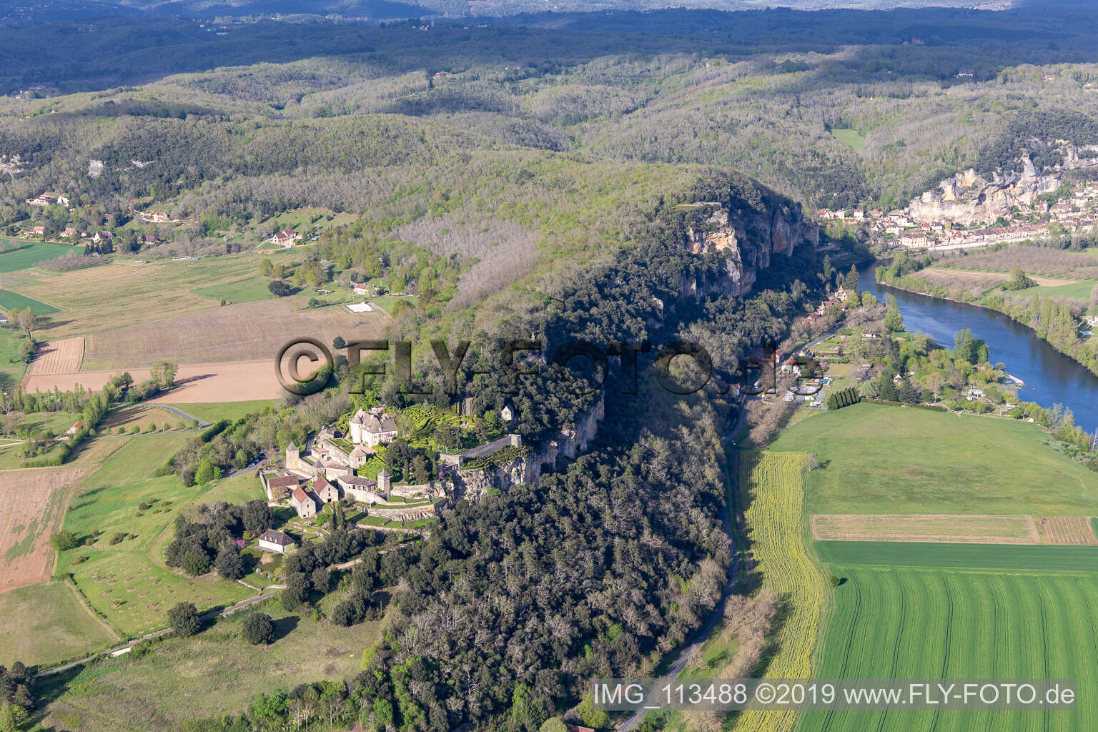 Jardins de Marqueyssac in Vézac im Bundesland Dordogne, Frankreich von oben
