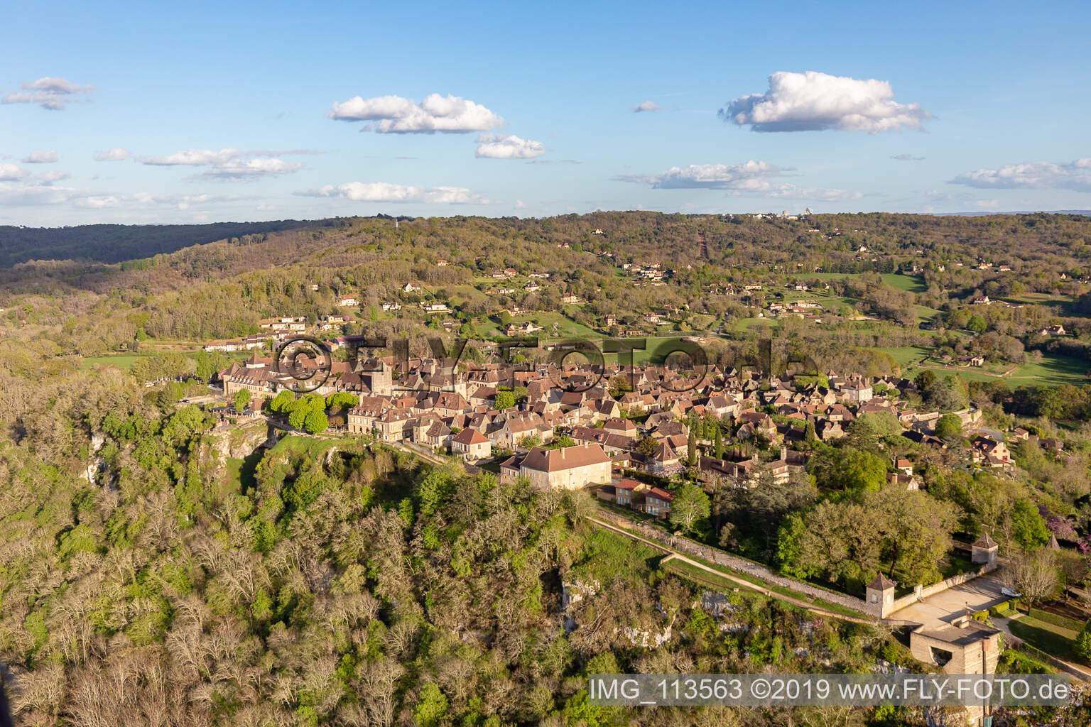 Citadelle in Domme im Bundesland Dordogne, Frankreich aus der Luft