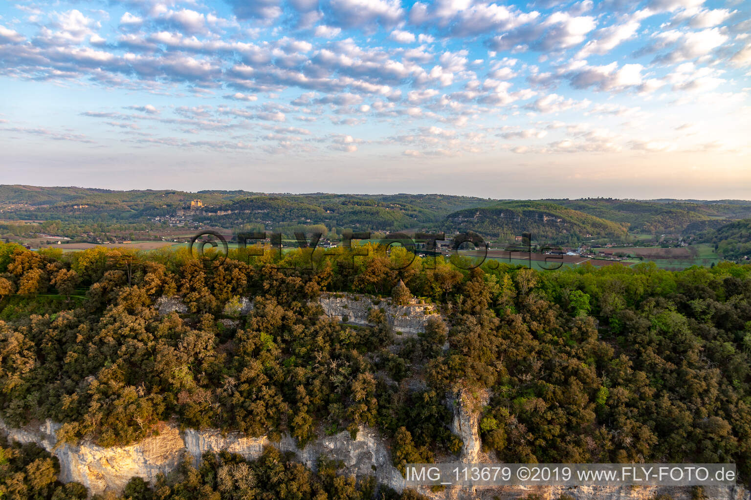 Jardins des Marqueyssac in Vézac im Bundesland Dordogne, Frankreich aus der Luft