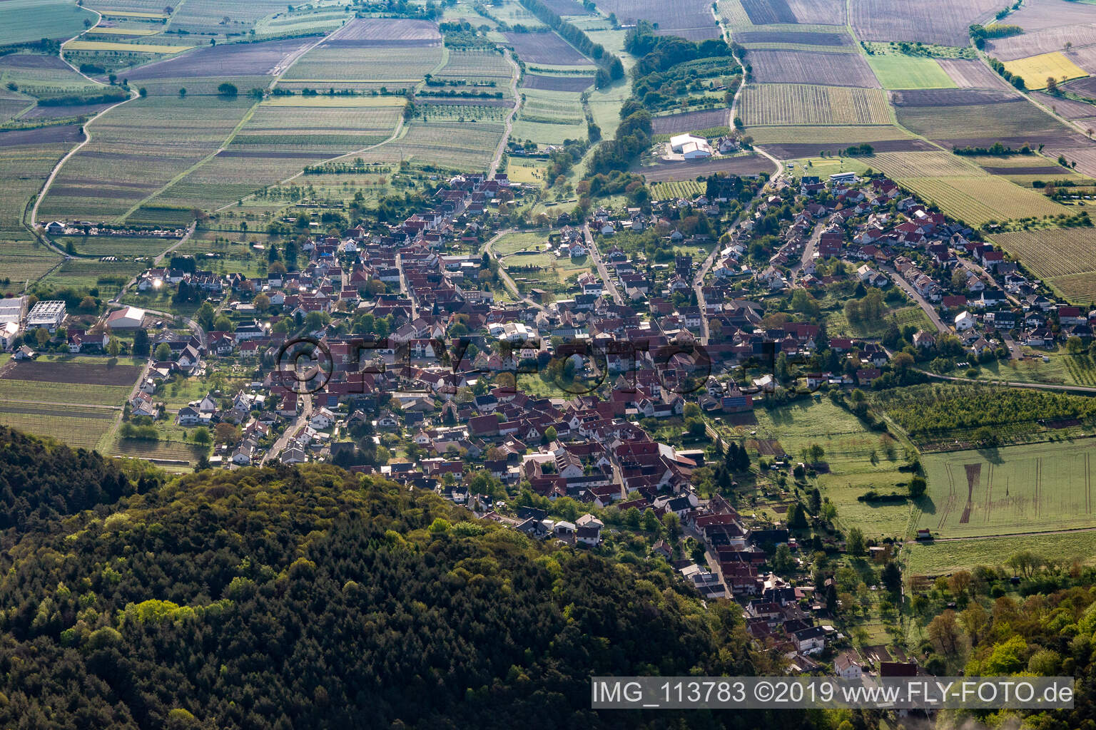 Oberotterbach im Bundesland Rheinland-Pfalz, Deutschland vom Flugzeug aus