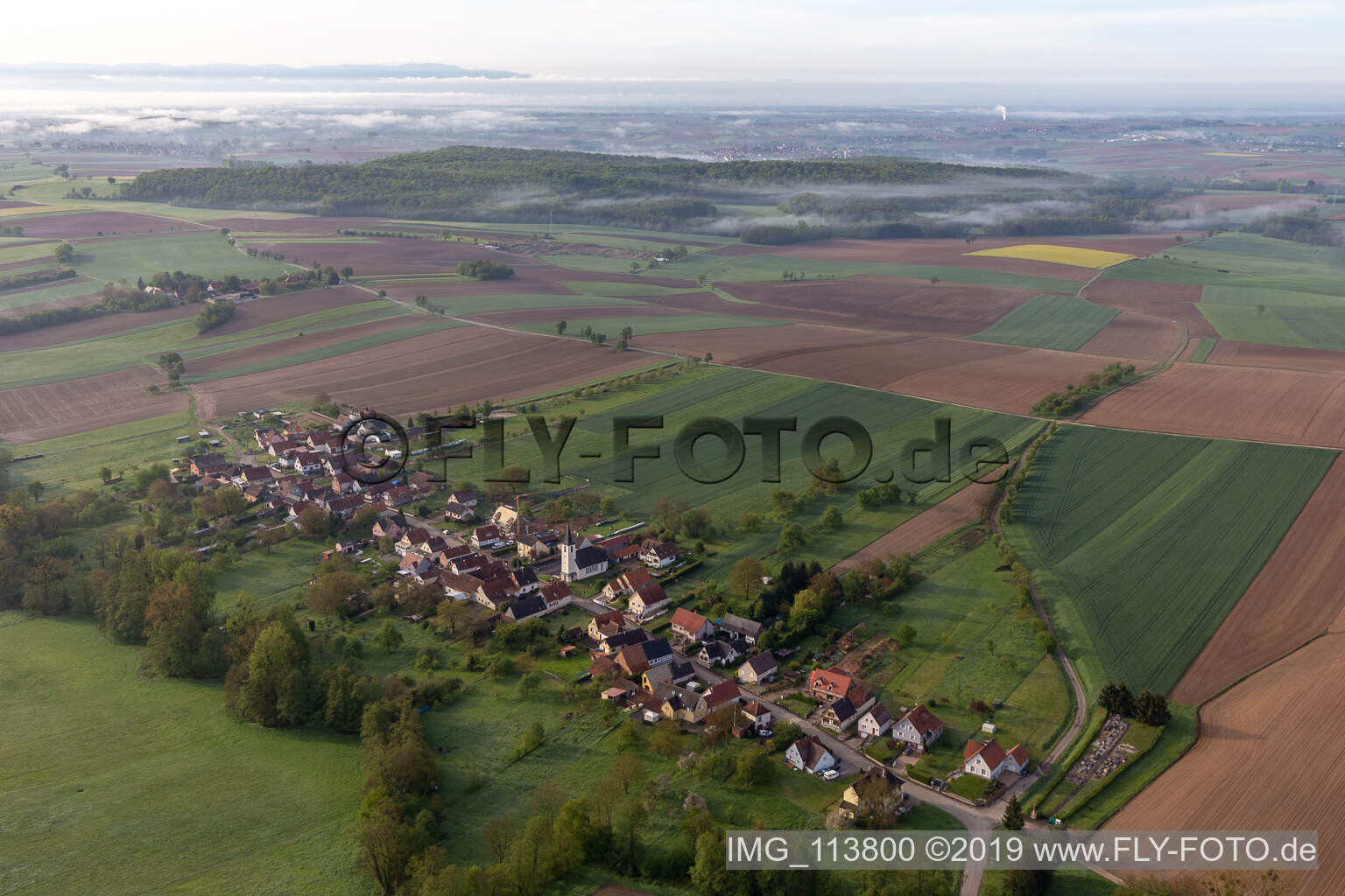 Luftbild von Bremmelbach im Bundesland Bas-Rhin, Frankreich