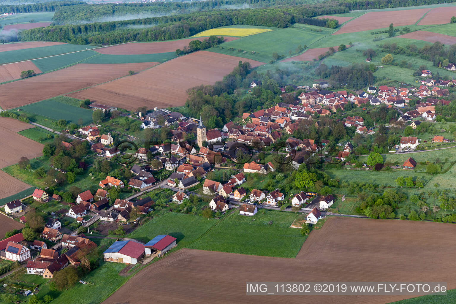 Luftaufnahme von Drachenbronn-Birlenbach im Bundesland Bas-Rhin, Frankreich
