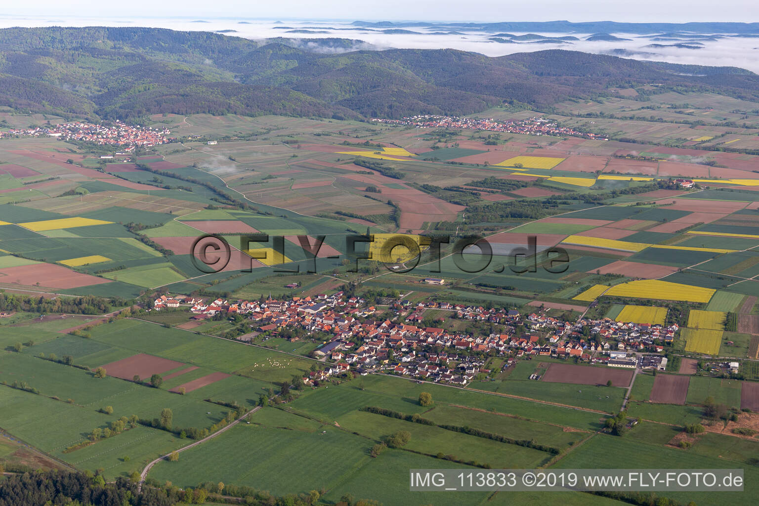 Schweighofen im Bundesland Rheinland-Pfalz, Deutschland aus der Luft