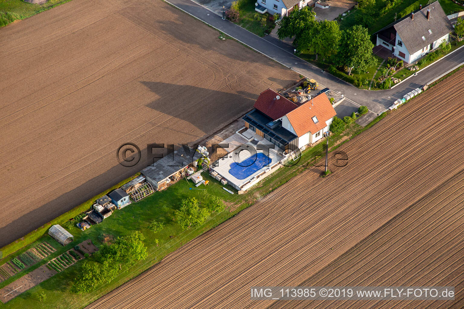 Luftbild von Salmbach im Bundesland Bas-Rhin, Frankreich