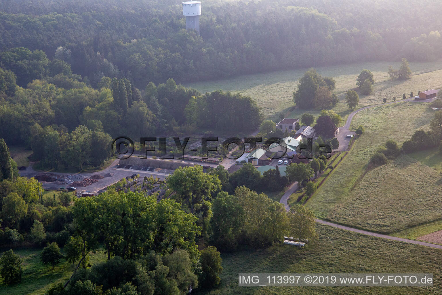 Luftbild von Bienwald Baumschule / Greentec in Berg im Bundesland Rheinland-Pfalz, Deutschland
