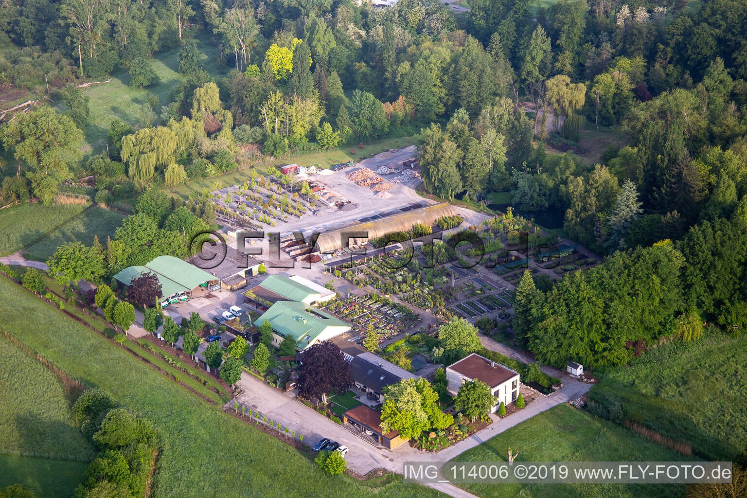Bienwald Baumschule / Greentec in Berg im Bundesland Rheinland-Pfalz, Deutschland von oben