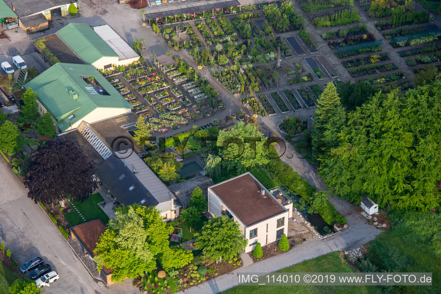 Bienwald Baumschule / Greentec in Berg im Bundesland Rheinland-Pfalz, Deutschland von oben gesehen