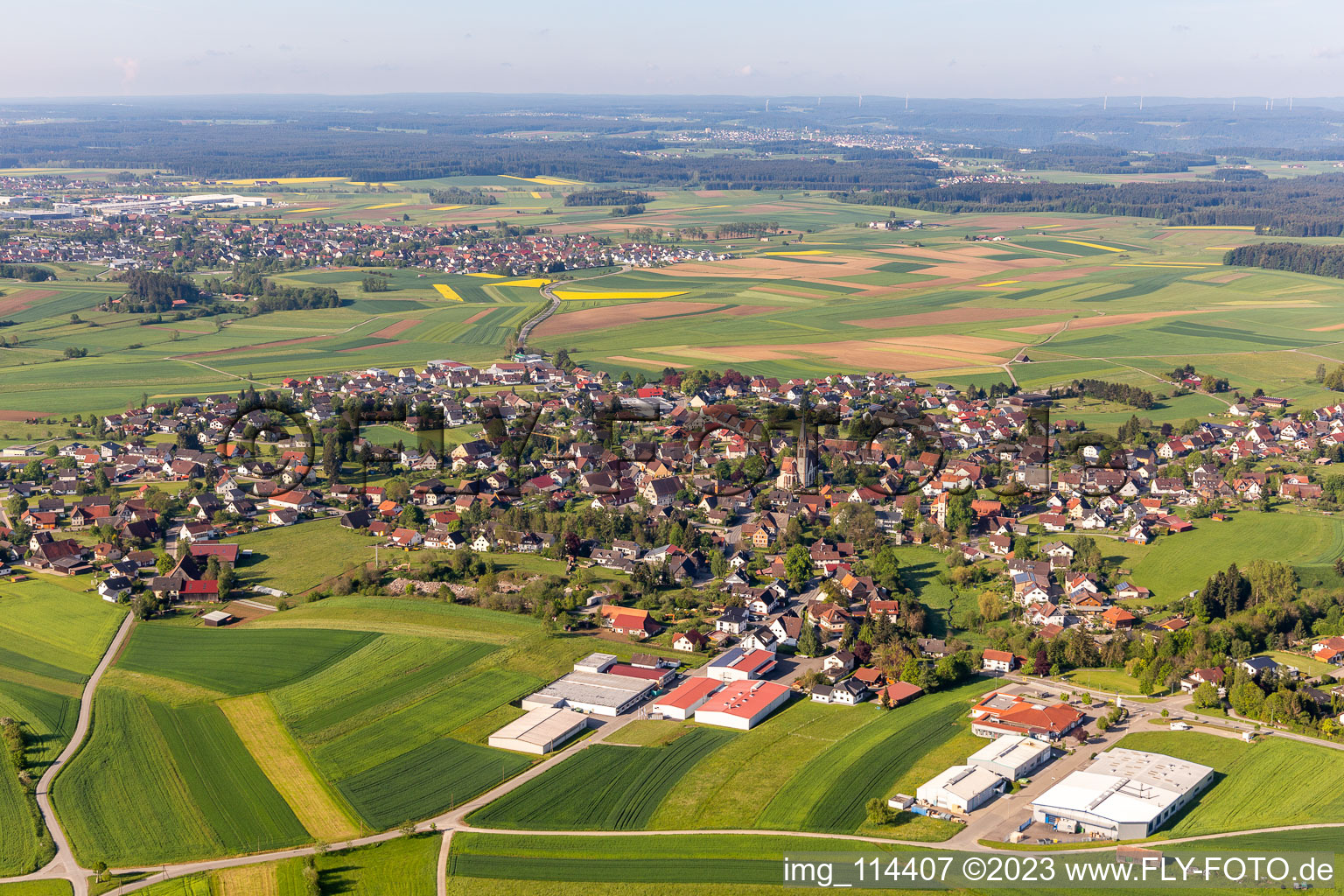 Luftbild von Ortsteil Fluorn in Fluorn-Winzeln im Bundesland Baden-Württemberg, Deutschland