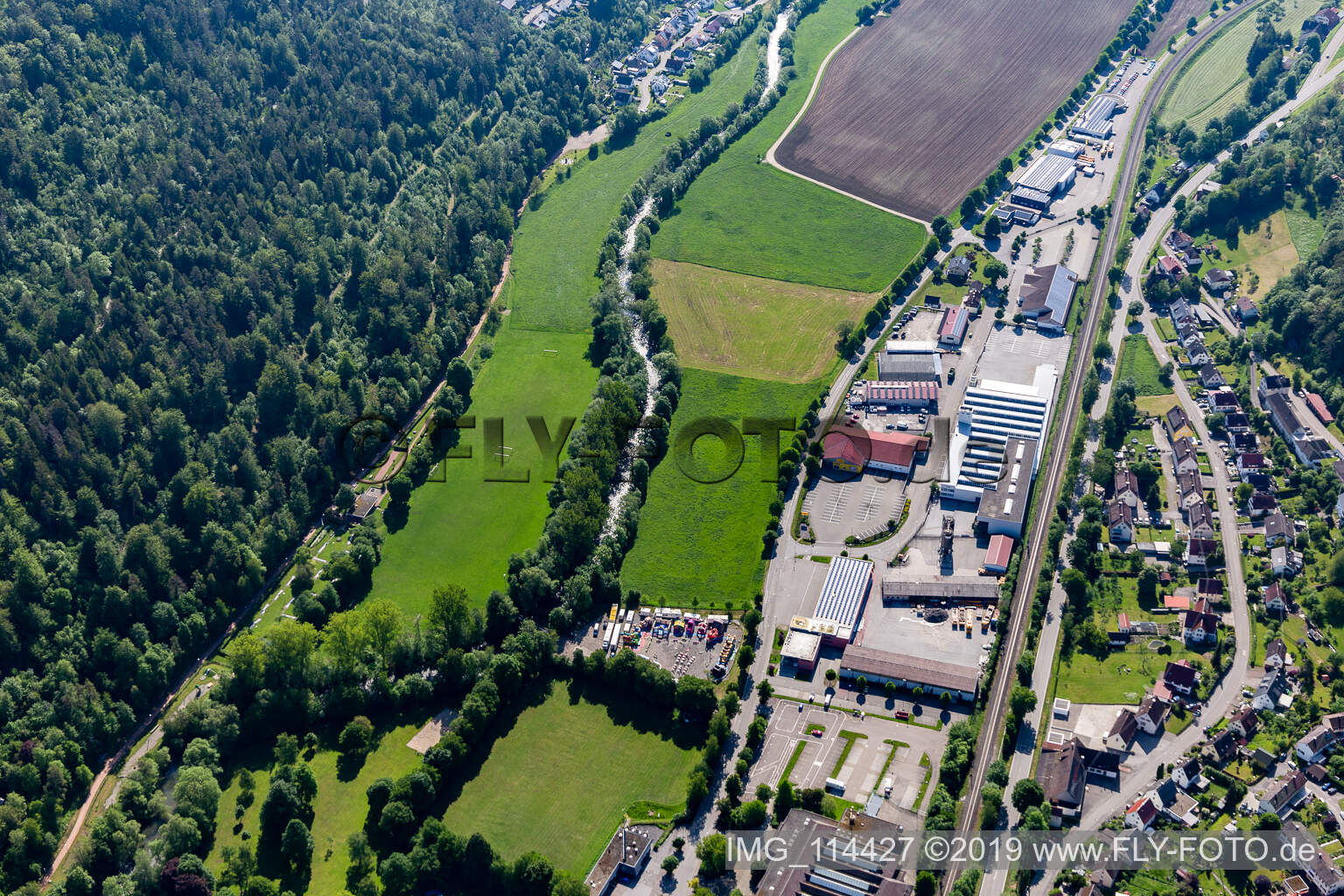Luftbild von Oberndorf am Neckar im Bundesland Baden-Württemberg, Deutschland