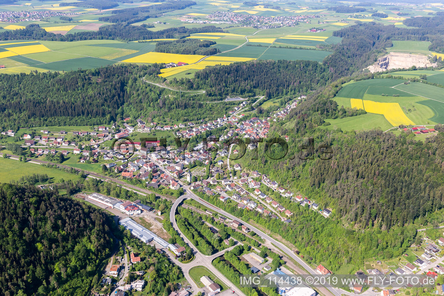 Luftaufnahme von Epfendorf im Bundesland Baden-Württemberg, Deutschland