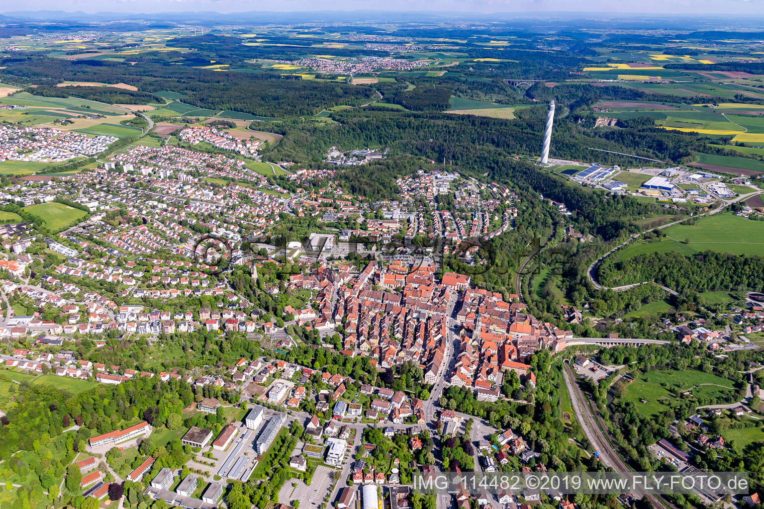 Luftbild von Rottweil im Bundesland Baden-Württemberg, Deutschland