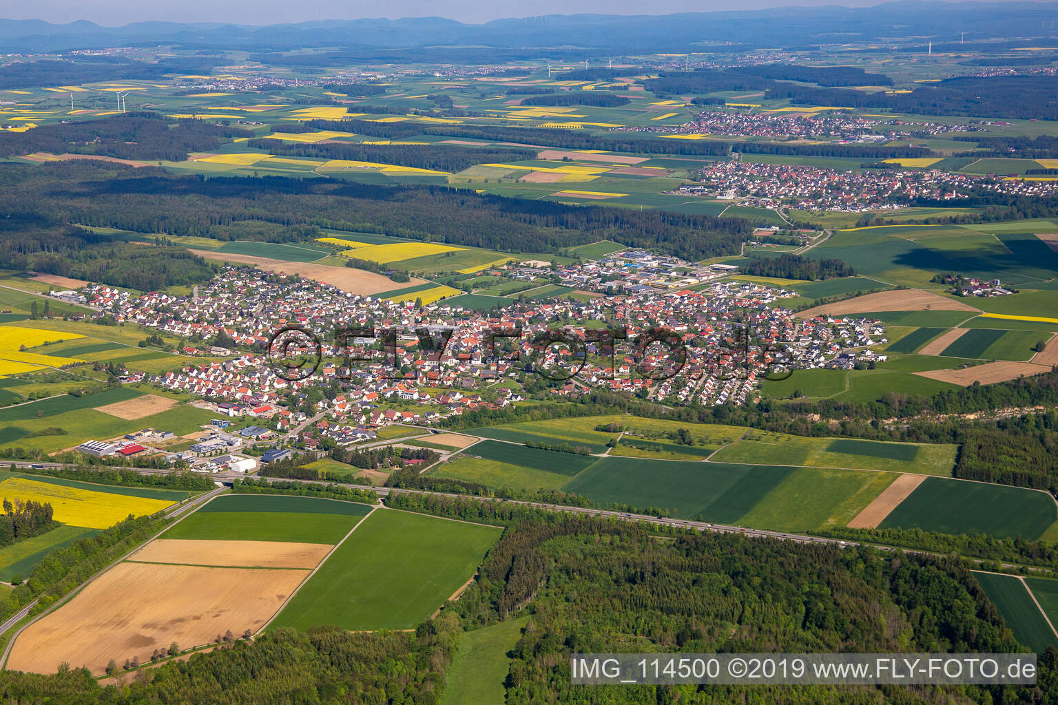 Luftaufnahme von Villingendorf im Bundesland Baden-Württemberg, Deutschland