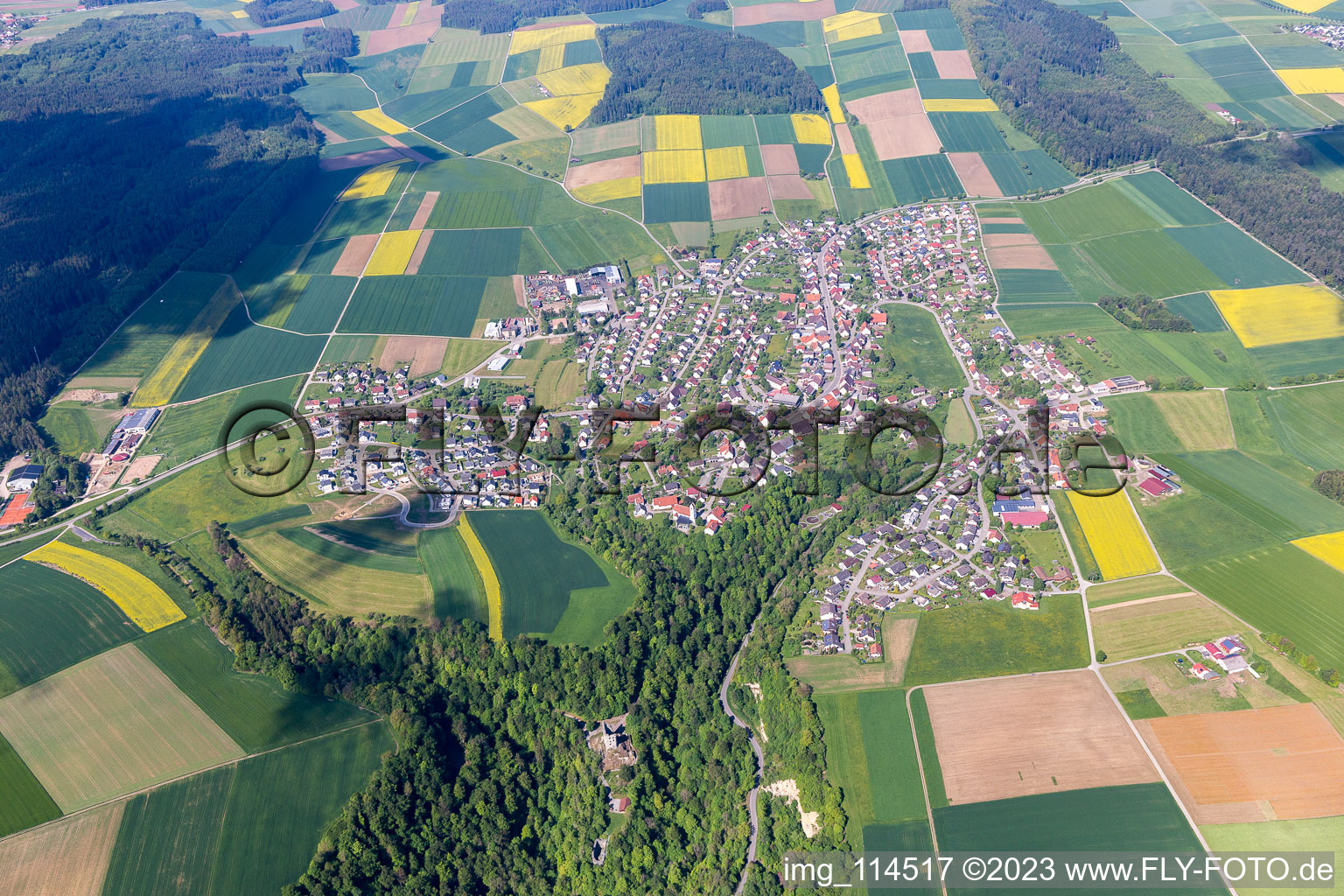 Luftbild von Bösingen im Bundesland Baden-Württemberg, Deutschland