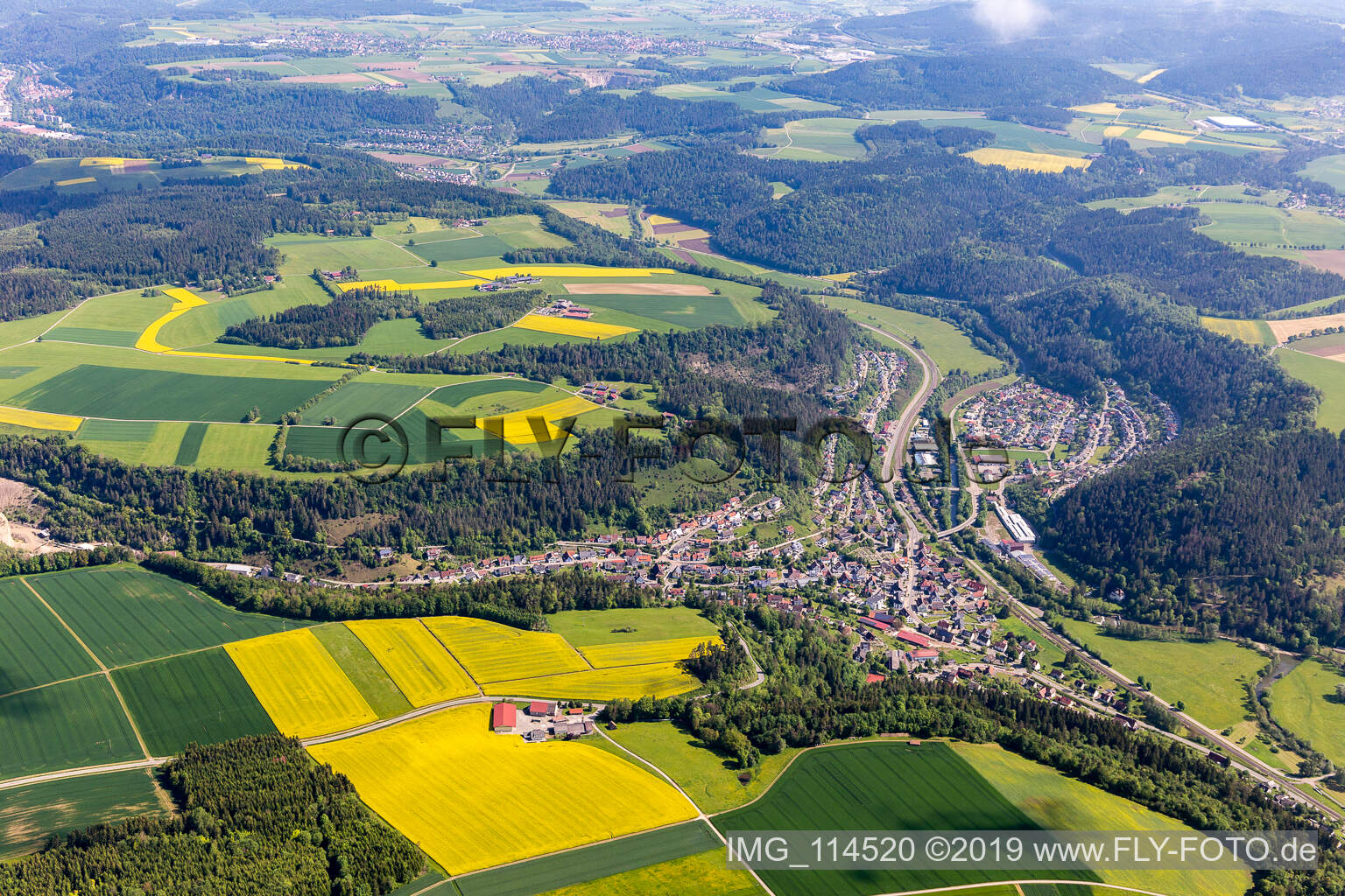 Epfendorf im Bundesland Baden-Württemberg, Deutschland aus der Luft