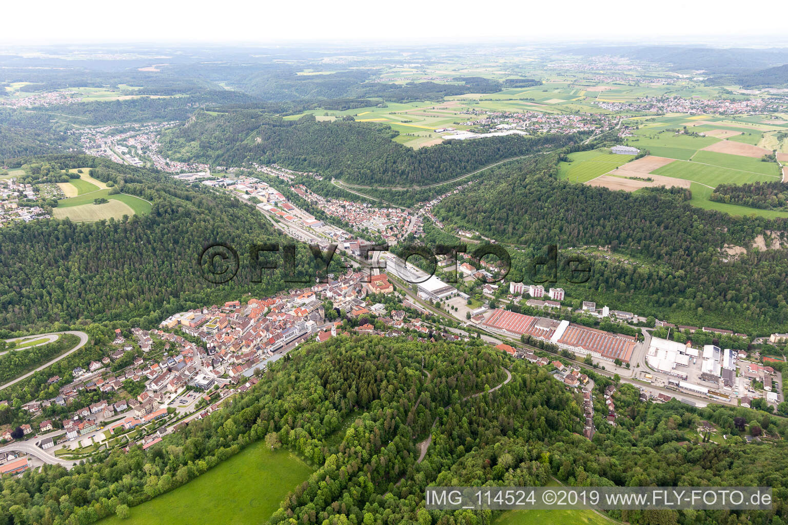 Oberndorf am Neckar im Bundesland Baden-Württemberg, Deutschland aus der Luft