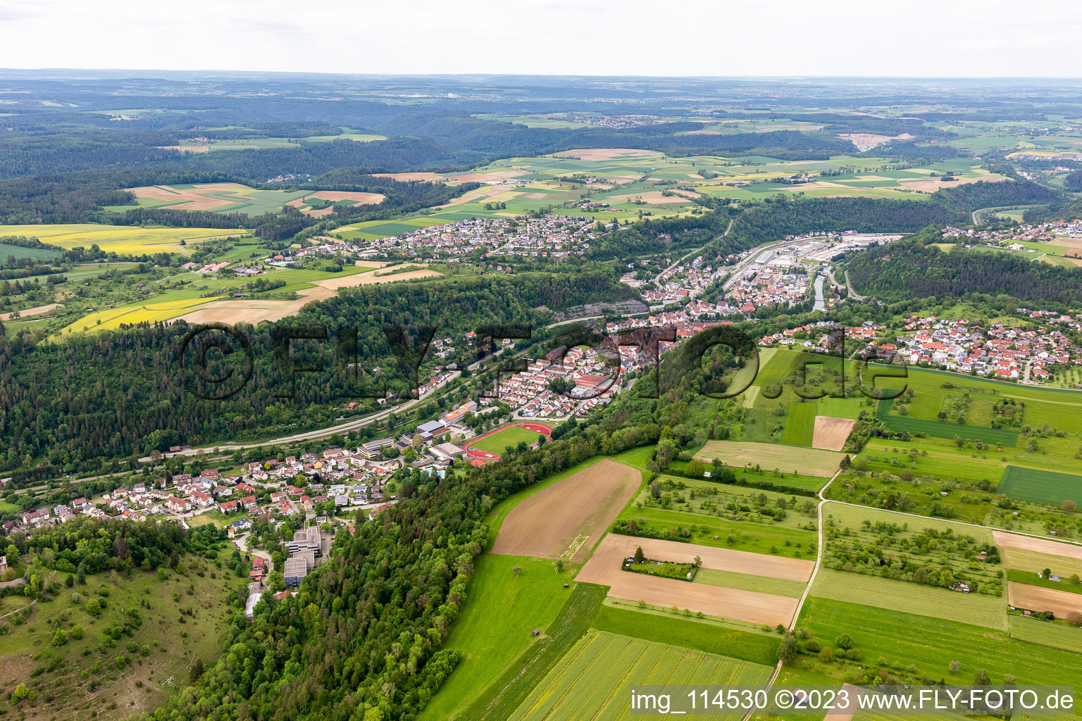 Luftbild von Sulz am Neckar im Bundesland Baden-Württemberg, Deutschland