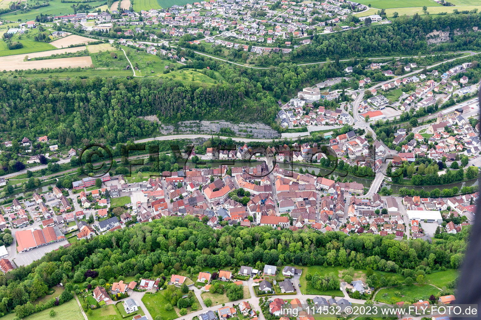 Luftbild von Historische Altstadt in Sulz am Neckar im Bundesland Baden-Württemberg, Deutschland