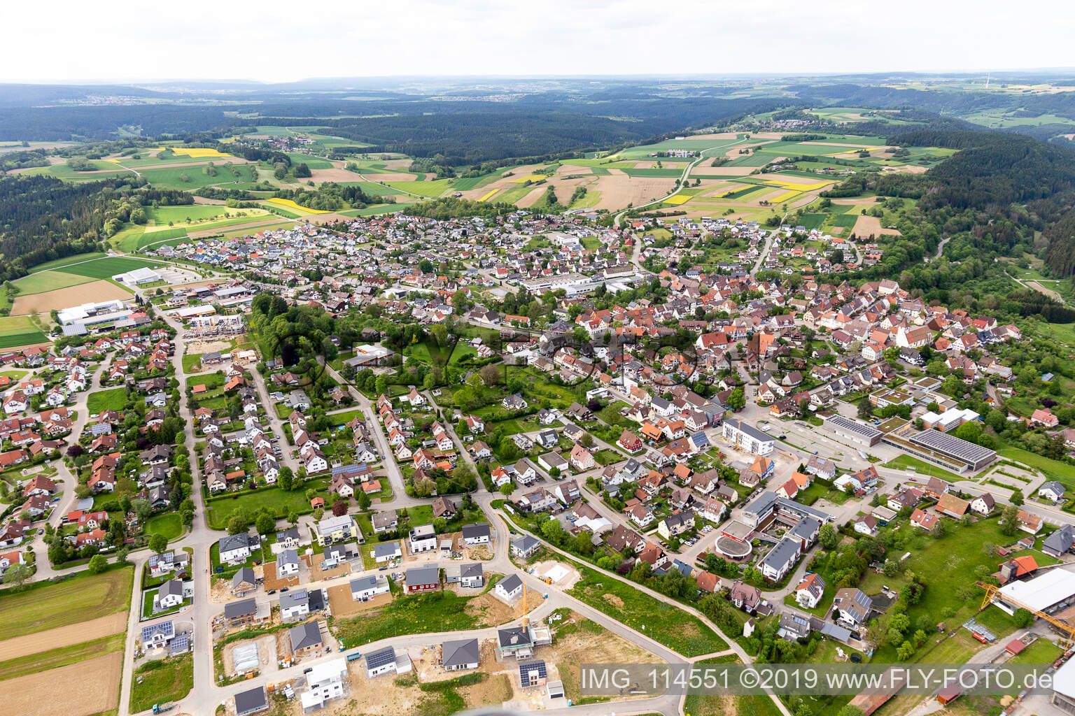 Dornhan im Bundesland Baden-Württemberg, Deutschland aus der Luft